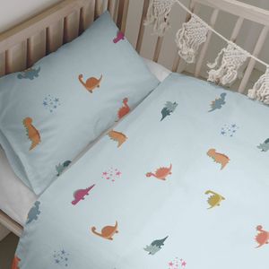 Happy Friday Duvet cover set 2 pieces Mini dinosaur 100x120 cm (Cot) Multicolor