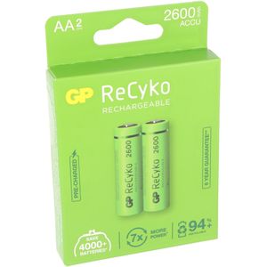 AA batterij GP NiMH 2600 mAh ReCyko 1.2V 2 stuks