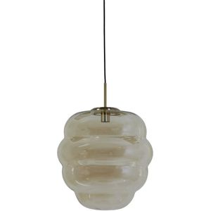 Light & Living Hanglamp Glas Amber-Goud Misty Ø 45 x 48cm