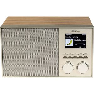 Geneva DeCon S internet, DAB+ en FM radio met Spotify en Bluetooth - champagne/walnoot