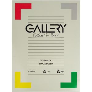 Gallery tekenblok ft 27 x 36 cm, extra zwaar houtvrij papier, 190 g/m², blok van 20 vel