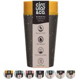 Circular & Co - Travel Mug - Koffiebeker To Go - Coffee To Go Beker - 340 ml - 340 ml - Zwart - Geel - 12oz - Duurzaam