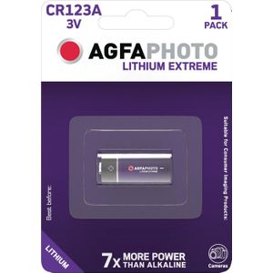 Agfaphoto Batterij Lithium, CR123A, 3V Extreme Photo, Retail-blisterverpakking (1-pack)