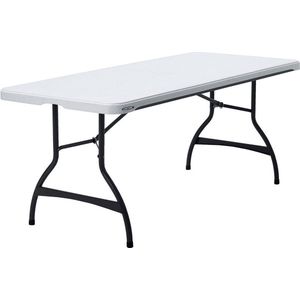 Lifetime - Opvouwbare Tuintafel - Rechthoekig - Wit - Polyethyleen - Staal