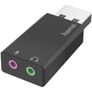 Hama USB-geluidskaart USB-stekker - 2x 3,5-mm-jack-aansluiting Stereo