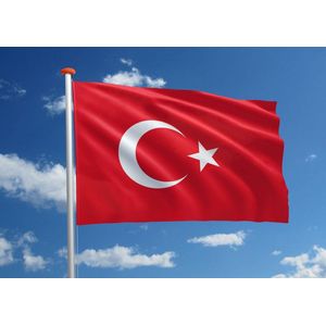 Turkse vlag - vlaggen - Turkije - 90/150cm - Met poolgeleider