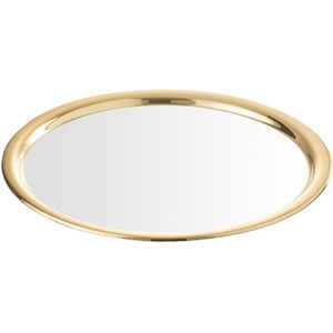 J-Line Decoratief bord - glas - goud & transparant - woonaccessoires