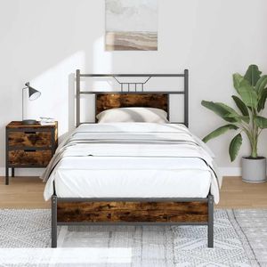 Bedframe zonder matras hout gerookt eikenkleurig 80x200 cm