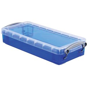 Really Useful Box pennenbakje 0,55 liter, transparant blauw