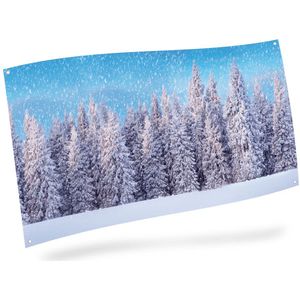 My Village - Achtergronddoek sneeuwbos 150x75 cm