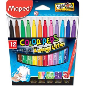 Maped Viltstift Color'Peps 12 stiften in een kartonnen etui