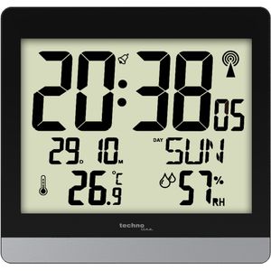 Digitale radiogestuurde wandklok / tafelklok - Thermometer / Hygrometer - Datum - snooze functie Technoline WS 8014