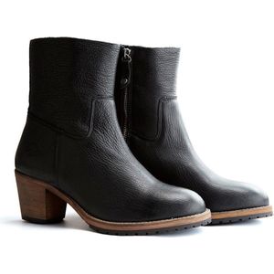 Travelin Bordeaux - Dames enkellaars - Leer - Zwart - Maat 39