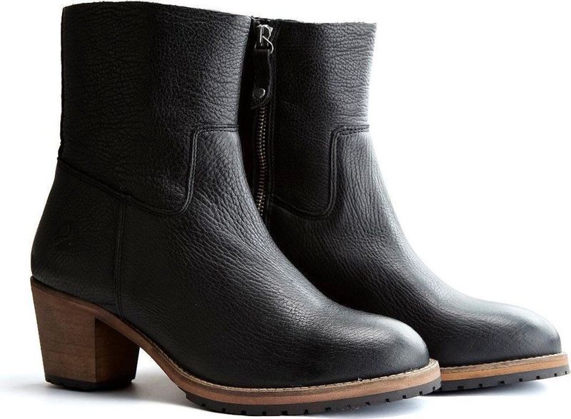 Travelin Bordeaux - Dames enkellaars - Leer - Zwart - Maat 39