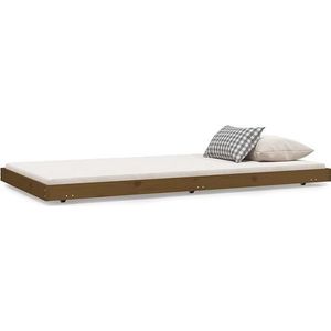 VidaXL Bedframe Massief Grenenhout Honingbruin 90x200 cm