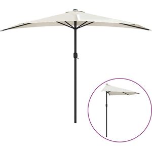 vidaXL - Balkonparasol - half - met - aluminium - paal - 300x155 - cm - zandkleurig