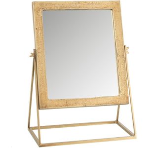 J-Line spiegel Vierkant Op Voet - metaal - goud