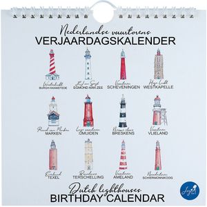 VERJAARDAGSKALENDER NEDERLANDSE VUURTORENS (20X20CM) - JOYIN