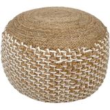 SVJ Poef Rond - 50 x 50 x 35 cm - Katoen/Jute - Bruin