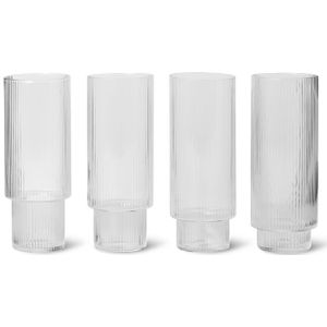 Ferm LIVING Ripple longdrinkglas set van 4 - 300 ml