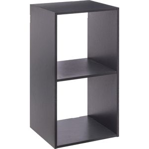 Kast - 2-vaks - Hout - Donkergrijs - 34,5 x 32 x 67,6 cm