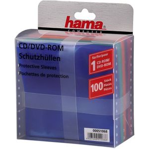 Hama CD-hoezen (100 Stuk - Ook Geschikt Voor DVD en Blu-ray) CD-beschermhoezen Gekleurd