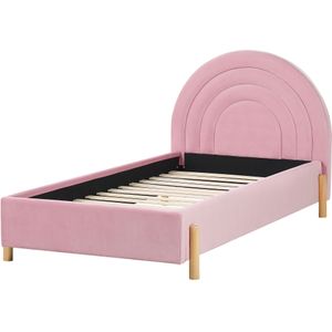 Beliani ANET - Bed - Roze - 90 x 200 cm - Fluweel