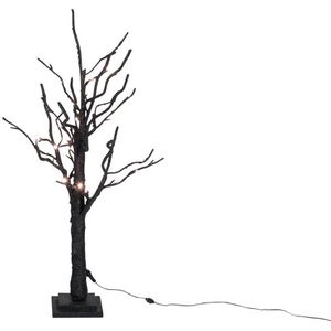 J-Line Kerstboom met verlichting - zwart - 92 cm - LED lichtjes - kerstversiering voor binnen