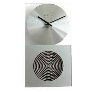 NeXtime klok 3028 OP Clock, 16x30.2 cm, Wall, Glass, Silver