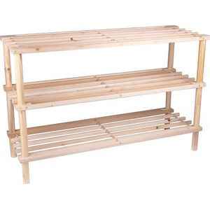 alpina Schoenenrek - 3-Laags Schoenenbank - Hout - 74 x 26 x 48,5 CM - Tot 10 Paar Schoenen