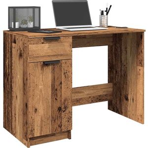 Bureau 100x50x75 cm bewerkt hout oud houtkleurig