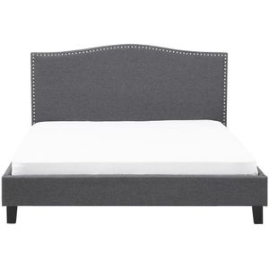 Beliani MONTPELLIER - Bed - 160 x 200 cm - Grijs  - Polyester