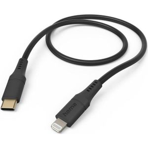 Hama Oplaadkabel Flexible USB-C - Lightning 1,5 M Silicone Zwart