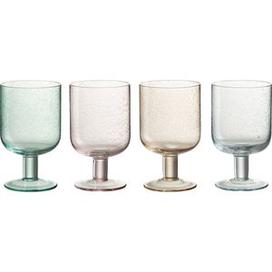 J-Line Tommy wijnglas - glas - mix - 4 stuks - woonaccessoires