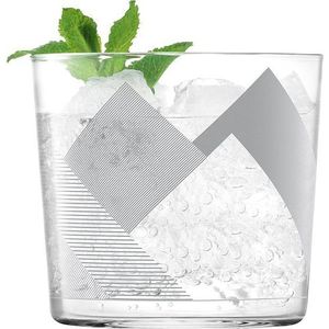 L.S.A. - Peaks Tumbler Glas 310 ml Set van 4 Stuks - Grijs / Glas