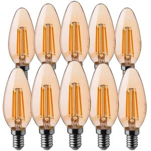 V-TAC VT-1955-N  10 Set E14 LED Lampen - Amber - Kaars - IP20 - 4W - 350 Lumen - 2200K