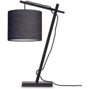 GOOD&MOJO Tafellamp Andes - Bamboe Zwart/Donkergrijs - 30x18x46cm - Zwart