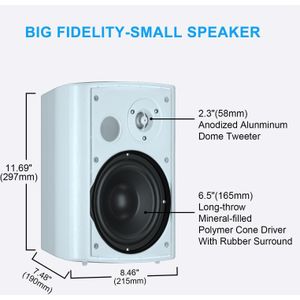 Herdio - Outdoor Luidspreker - Wit - Waterdicht - 200 Watt