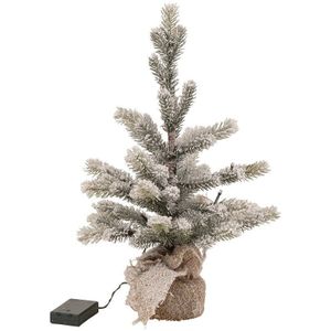 J-Line Kerstboom - jute & kunststof - 50 cm - LED lichtjes