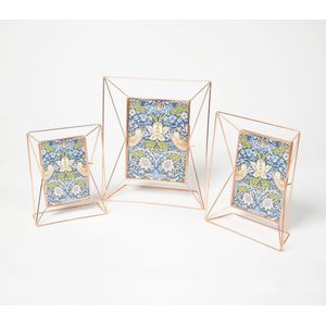 Minimal Rose-Gold Metal & Glass Photo frames (set of 3)