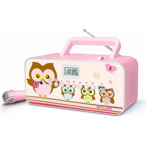 Muse M-29KP - Draagbare radio/CD-speler - MP3-compatibel met microfoon - Roze