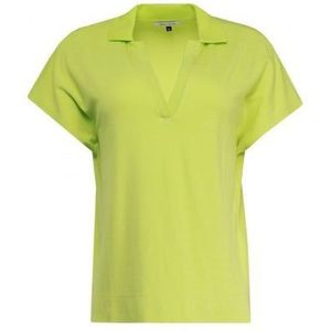 Atelier Tricoté - Basic Poloshirt - Groen - 89% Viscose, 10% Polyester, 1% Elastaan