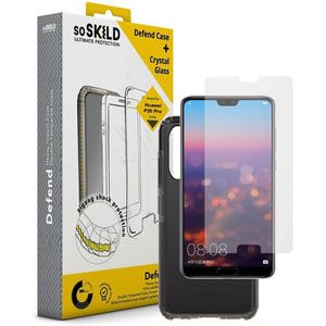 SoSkild Huawei P20 Pro Defend Heavy Impact Case Smokey Grey and Glass Screen Protector