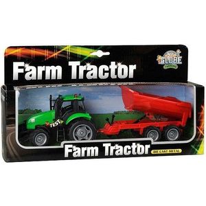 Kids Globe Globe Tractor met Aanhanger Licht & Geluid 1:32