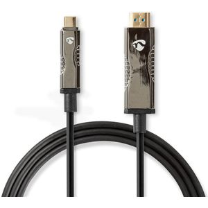 Actieve Optische USB-Kabel - USB-C Male - HDMI Connector - 18 Gbps - 10.0 m - Rond - PVC - Zwart - Gift Box