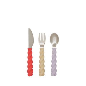 OYOY Mellow Bestekset - Set van 3 - Lavender/Vanilla/Cherry Red