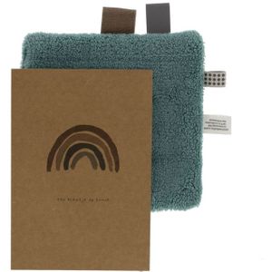 Snoozebaby Geboortekaart gift set - Smokey Green (birth card + envelope + comfort toy gift)
