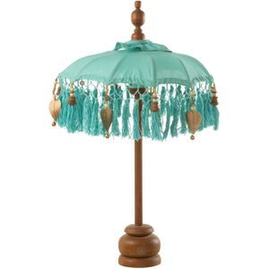 J-Line Parasol Dayu Katoen/Hout Blauw Small