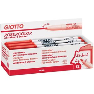 Giotto Robercolor whiteboardmarker, medium, ronde punt, rood 12 stuks