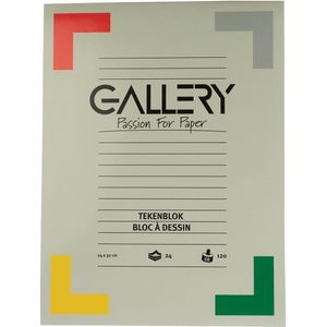 Gallery tekenblok, houtvrij papier, 120 g/m², ft 24 x 32 cm, blok van 24 vel